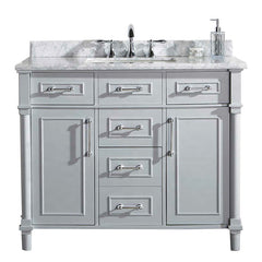 60' Blushed Grey Marble Top Bathroom Vanity
