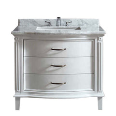 48' White Marble Top Bathroom Vanity