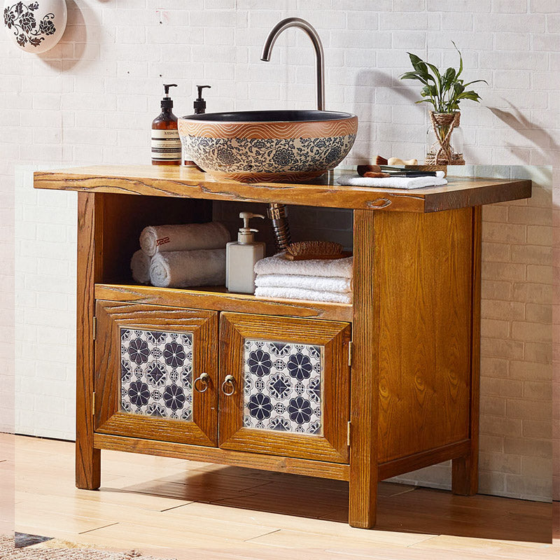 31' Antique Wooden Bathroom Vanity