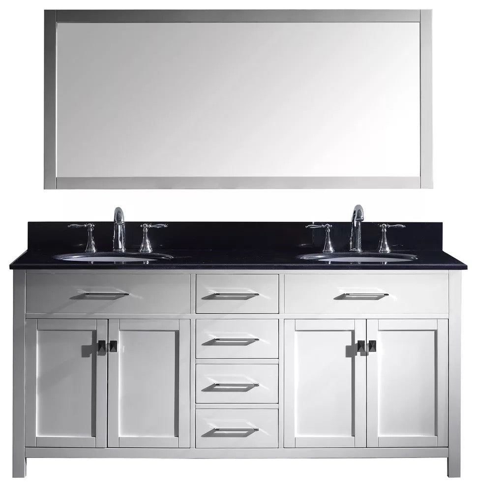 White Wooden Double Vanity