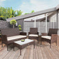 Costway 4PCS Outdoor Patio PE Rattan Wicker Table Shelf Sofa Furniture Set With Cushion