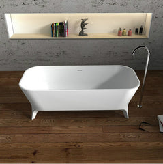 Surface Stone Rectangular Freestanding Corian Matt Tub