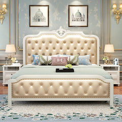 Solid wood bed American Country Oak Leather soft 1.8m Master Bed