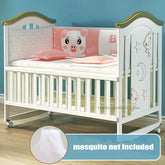 Larger Size Wood Baby Crib, can Convert to Elder Kids Bed, 124*68*105cm, Multifunctional Newborn Cot can Joint With Adult Bed