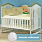 Larger Size Wood Baby Crib, can Convert to Elder Kids Bed, 124*68*105cm, Multifunctional Newborn Cot can Joint With Adult Bed