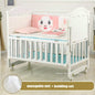 Multifunctional Wood Infant Crib, can Combine With Adult Bed, 106*64*98cm, can Extend to 150cm Length, White Baby Crib
