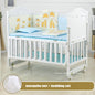 Multifunctional Wood Infant Crib, can Combine With Adult Bed, 106*64*98cm, can Extend to 150cm Length, White Baby Crib