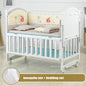 Multifunctional Wood Infant Crib, can Combine With Adult Bed, 106*64*98cm, can Extend to 150cm Length, White Baby Crib
