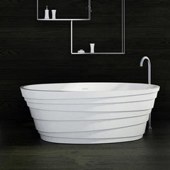 Solid Surface Stone Bathtub Oval Freestanding Corian Matt Or Glossy Finishing Tub