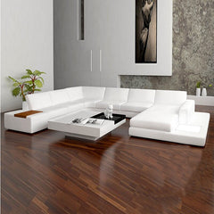 Led Light Sectional Leather Sofa