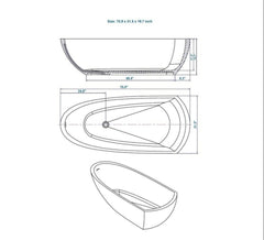 Solid Surface Stone Approval Bathtub Rectangular Freestanding Corian Matt Tub