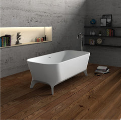 Surface Stone Rectangular Freestanding Corian Matt Tub