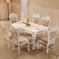 Natural Marble Dining Table 1.5m Table Set with 6 chairs